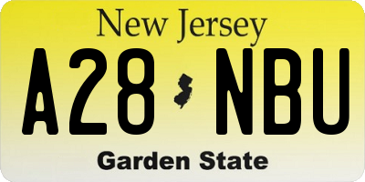 NJ license plate A28NBU