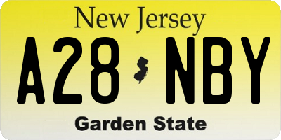 NJ license plate A28NBY