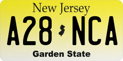 NJ license plate A28NCA