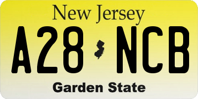 NJ license plate A28NCB