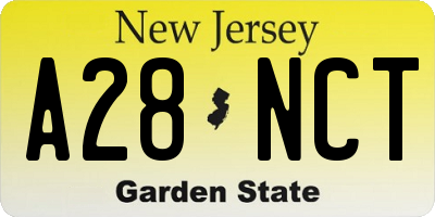 NJ license plate A28NCT