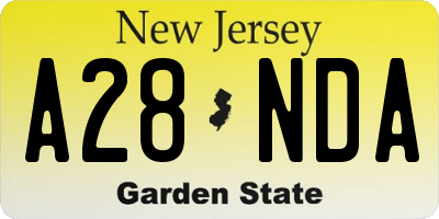 NJ license plate A28NDA