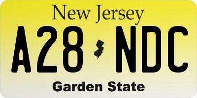 NJ license plate A28NDC