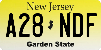 NJ license plate A28NDF