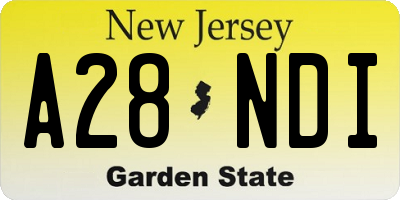 NJ license plate A28NDI