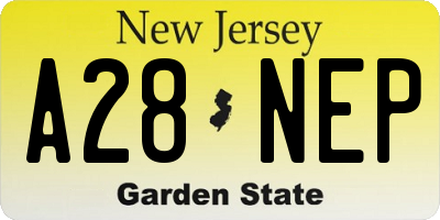 NJ license plate A28NEP