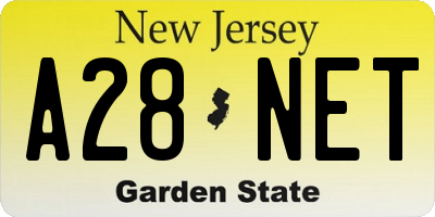 NJ license plate A28NET