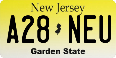 NJ license plate A28NEU