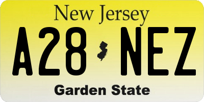NJ license plate A28NEZ