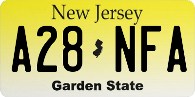 NJ license plate A28NFA