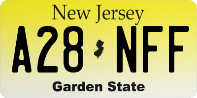NJ license plate A28NFF