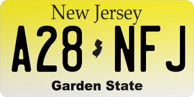 NJ license plate A28NFJ