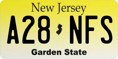 NJ license plate A28NFS