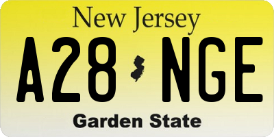 NJ license plate A28NGE