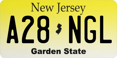 NJ license plate A28NGL