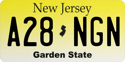 NJ license plate A28NGN