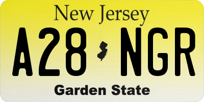 NJ license plate A28NGR