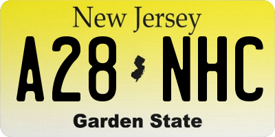 NJ license plate A28NHC