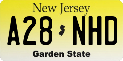 NJ license plate A28NHD