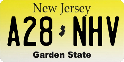 NJ license plate A28NHV