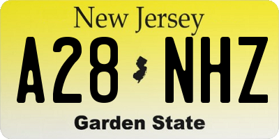 NJ license plate A28NHZ