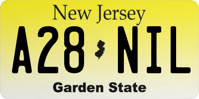 NJ license plate A28NIL