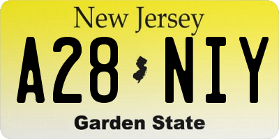 NJ license plate A28NIY