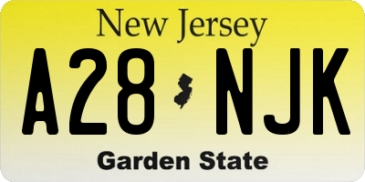 NJ license plate A28NJK