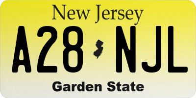 NJ license plate A28NJL