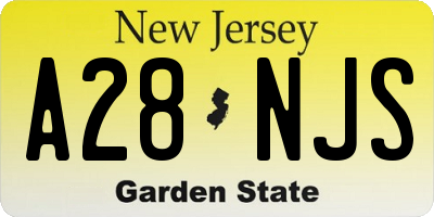 NJ license plate A28NJS