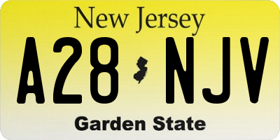 NJ license plate A28NJV