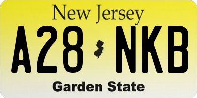 NJ license plate A28NKB