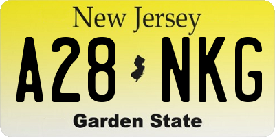 NJ license plate A28NKG