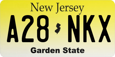 NJ license plate A28NKX