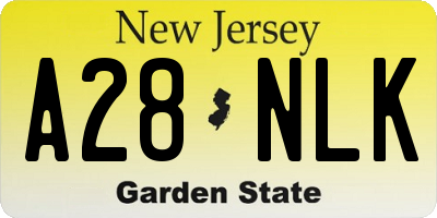 NJ license plate A28NLK