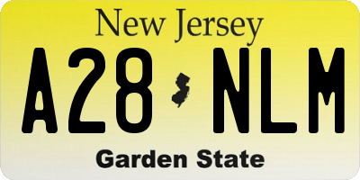 NJ license plate A28NLM