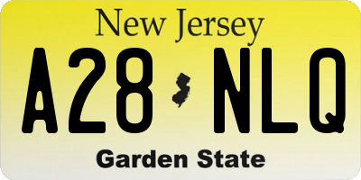NJ license plate A28NLQ