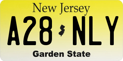 NJ license plate A28NLY