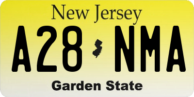 NJ license plate A28NMA
