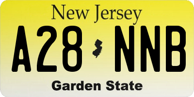NJ license plate A28NNB