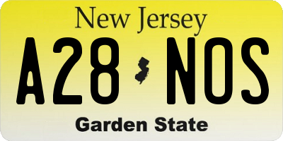 NJ license plate A28NOS
