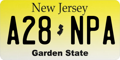 NJ license plate A28NPA
