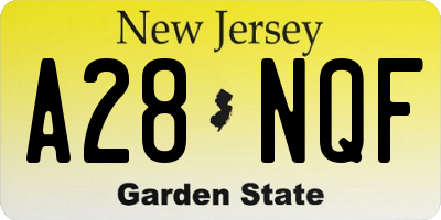 NJ license plate A28NQF