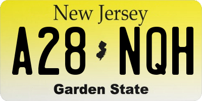 NJ license plate A28NQH