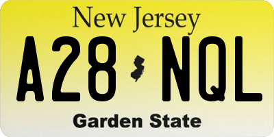 NJ license plate A28NQL