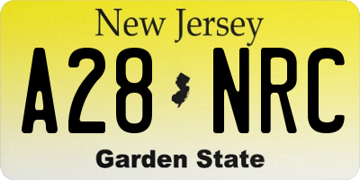 NJ license plate A28NRC