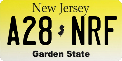 NJ license plate A28NRF