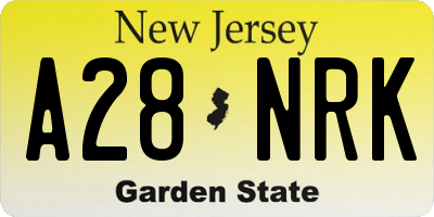 NJ license plate A28NRK