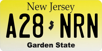 NJ license plate A28NRN