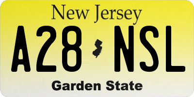 NJ license plate A28NSL